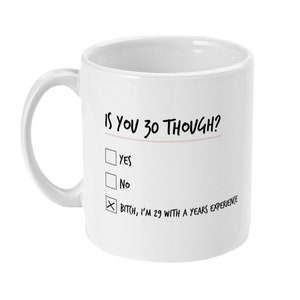 Regalo de cumpleaños 30, 30 cumpleaños taza, treinta AF, 30, regalos de cumpleaños feliz 30 para las mujeres, para ella, perra de cumpleaños, mejor amigo 30 regalo