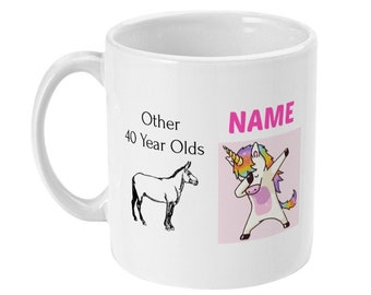 40th Birthday Gift, Personalised 40th Birthday Mug, Funny Best Friends 40th Birthday Gifts for Women, Her, Happy 40th, 40, Forty Years
