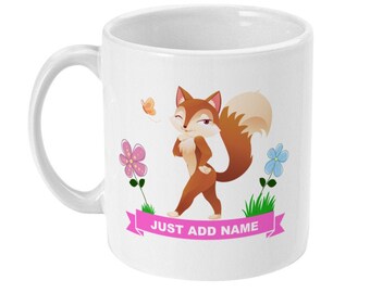 Fox Gift, Personalised Fox Mug, Cute Fox, Fox Lover, Personalized Fox Gifts for Her, Daughter, Friend, Foxy Gift for Her