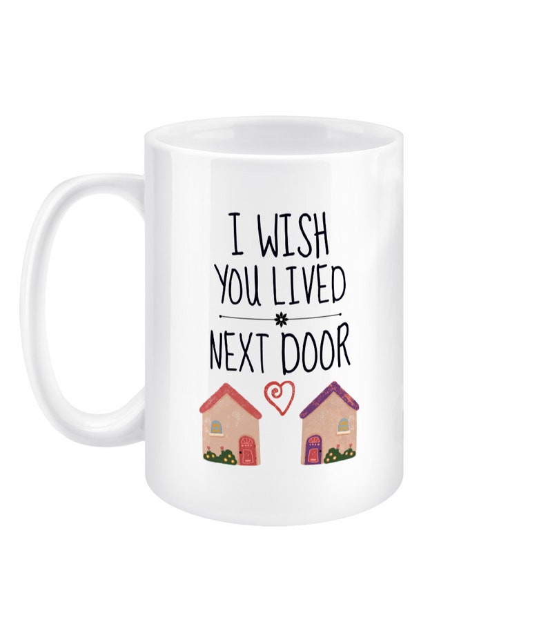 Portachiavi Amicizia 'I Wish You Lived Next Door' - In Acciaio Inox Con Sacchetto Di Velluto, Regalo Per Migliore Amico/a