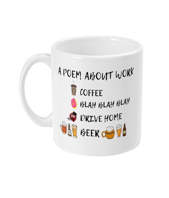Funny Work Poem Coffee Mug, Coworker Office Gift - Etsy Israel