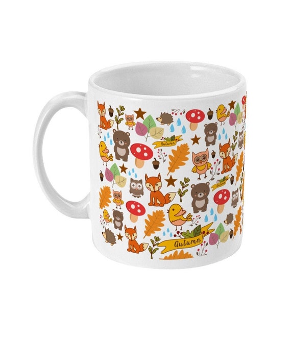 Cute Autumn Gift Cute Autumn Mug Autumn Critters Creatures Etsy