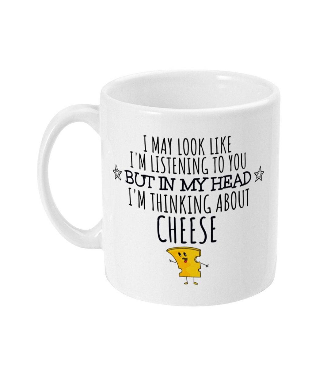 Cheese Gift, Cheese Mug, Funny Cheese Lover Gift, Thinking About Cheese