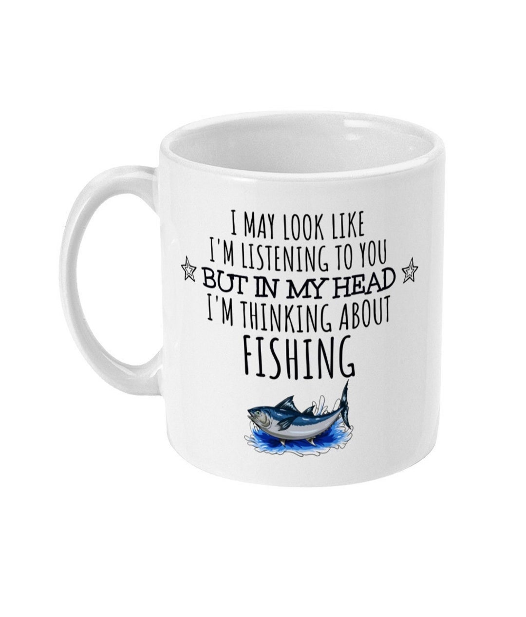 Tazza Termica I'd Rather Be Fishing - 850ml, Isolata, Blu, Regalo Per Pescatore - Foto 9