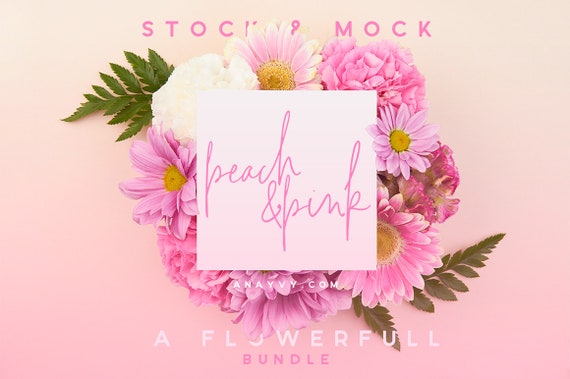 Peach Pink Summer Mockup Photo Bundle Blogger Style
