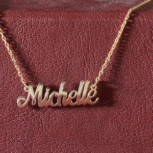 14K Gold Name Necklace, Personalized Name Script Necklace, Sterling Silver, Rose Gold Custom Name Necklace, Christmas Holiday Gift