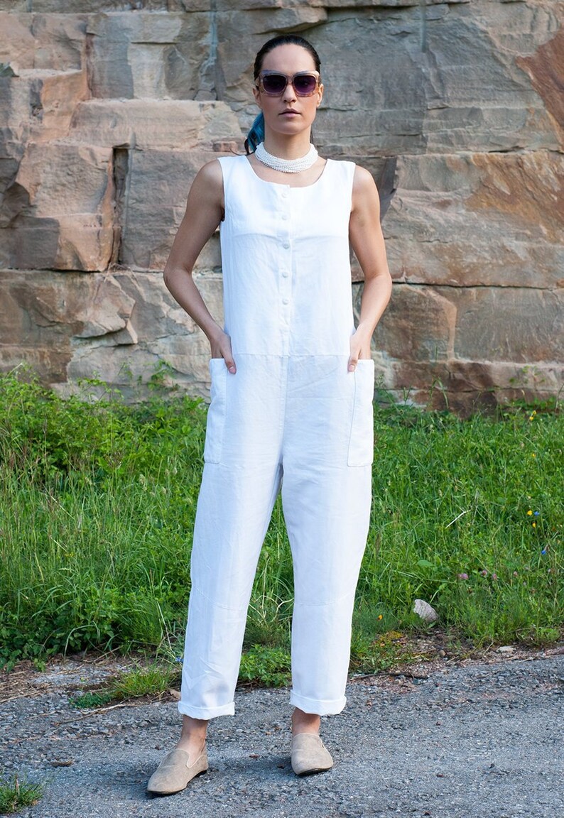 womens white linen jumper