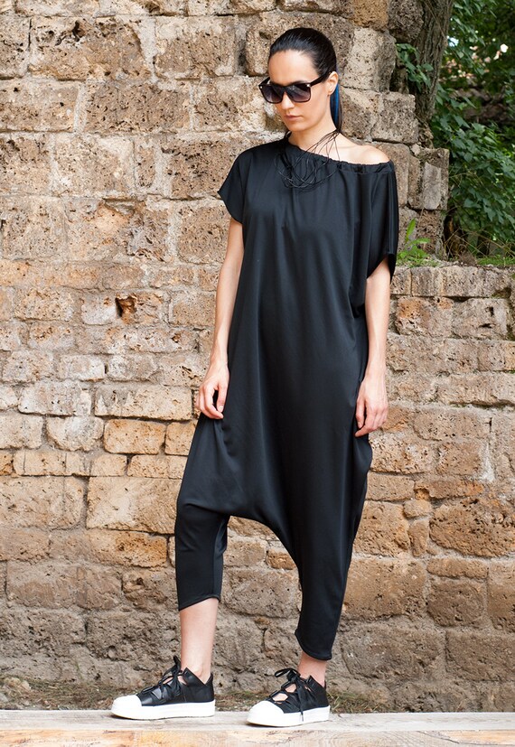 black drop crotch jumpsuit