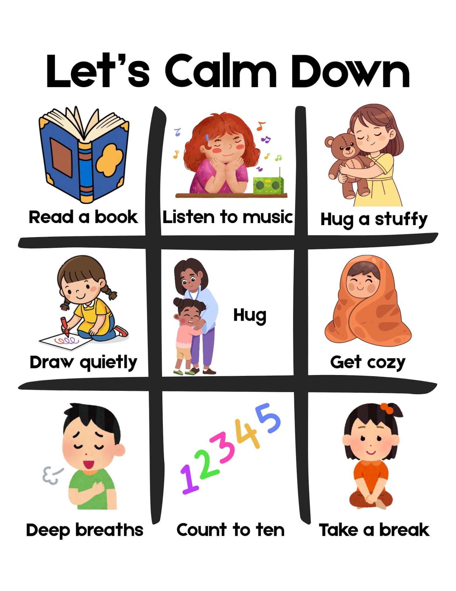 Printable Toddler Calm Down Chart - Etsy