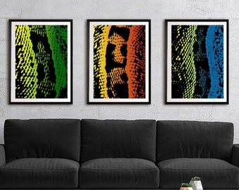 Set of 3 Snake pattern printable wall art Animal reptile texture Lizard skin abstract graphic poster Digital print