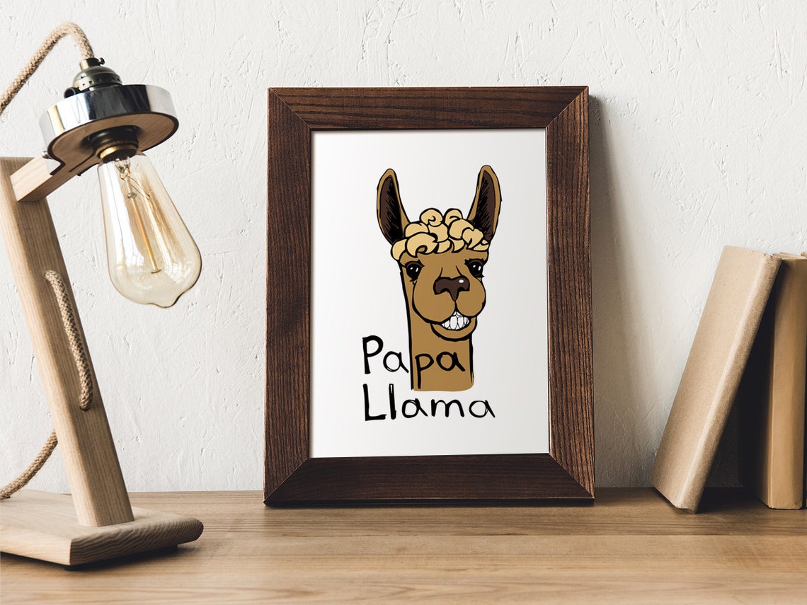 Papa llama printable wall art dad lama print gift for daddy  etsy Papa llama printable wall art dad lama print gift for daddy  etsy
