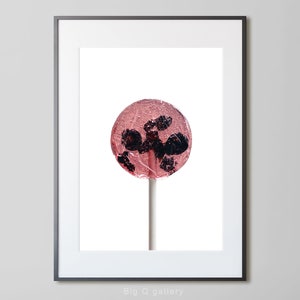 Lollipop Printable wall art. Cherry candy photo. Kitchen art. Digital print instant download