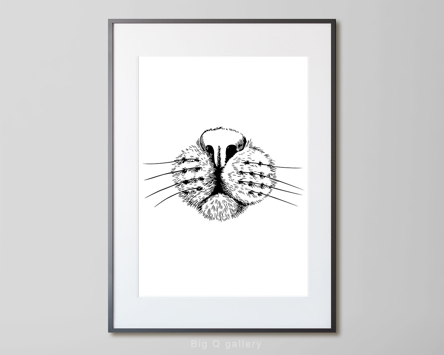 Cat Nose Printable Wall Art Black and White Cat Sketch Print Drawn Cats ...