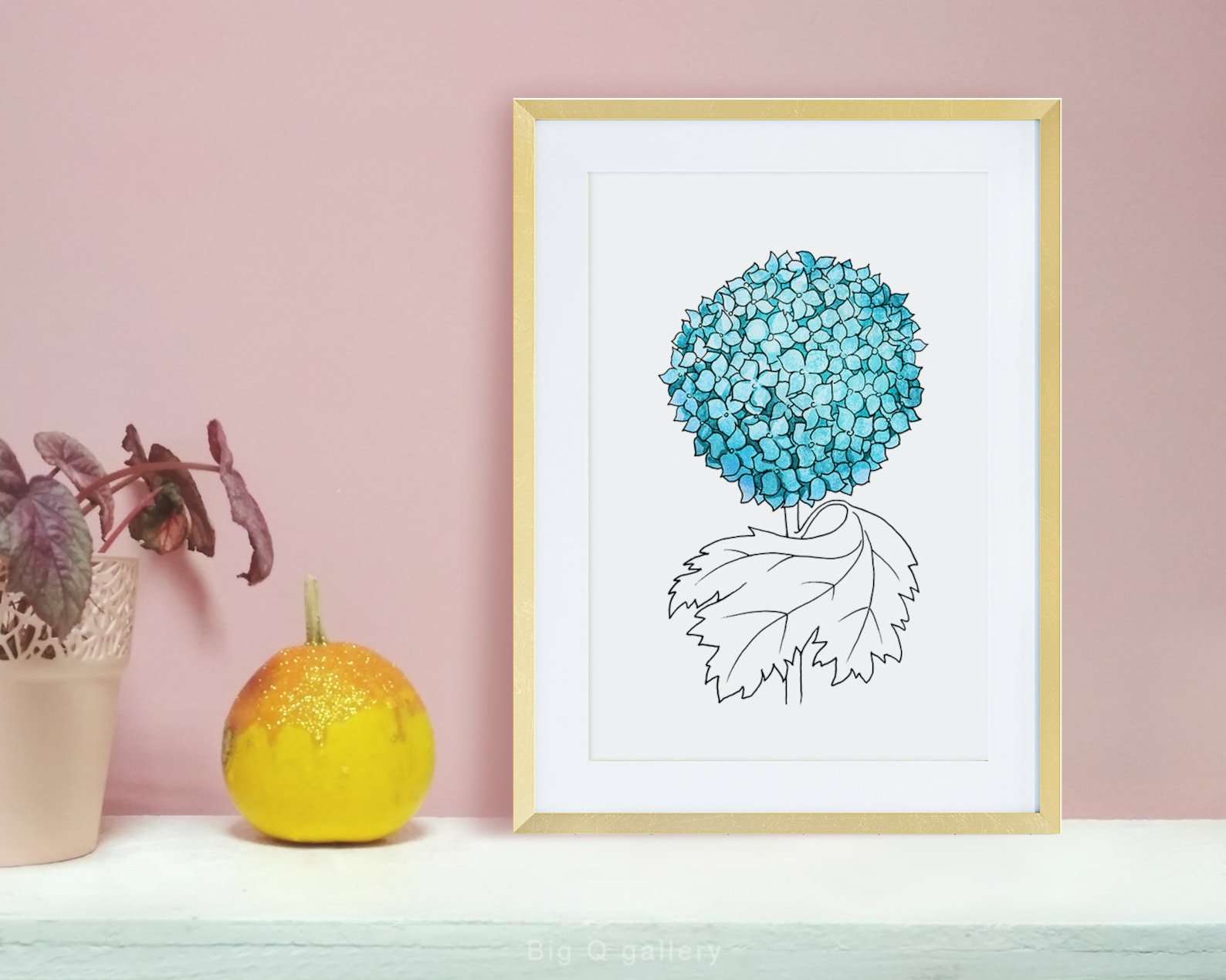 Blue Hydrangea Printable Wall Art Botanical Watercolor Flower - Etsy