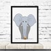 Elephant Nursery Printable Wall Art Cute Elephant Poster Cartoon Animal ...