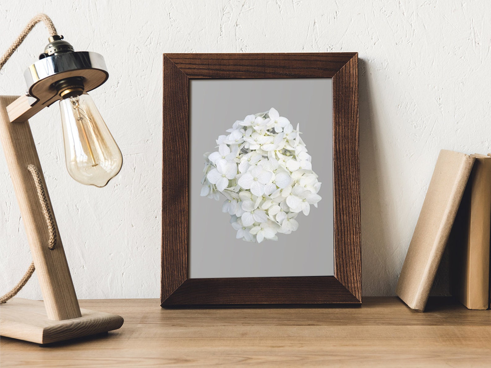 White Hydrangea Printable Wall Art Flower Print Art Photography Neutral