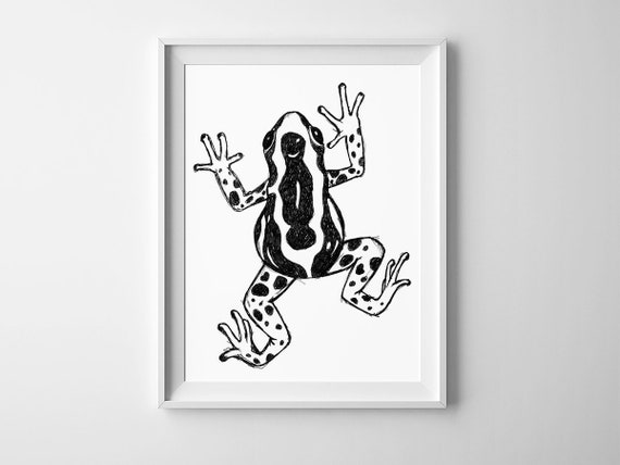 Frog Sketch Printable Wall Art Black and White Graphic Drawn - Etsy Frog Sketch Printable Wall Art Black and White Graphic Drawn - Etsy