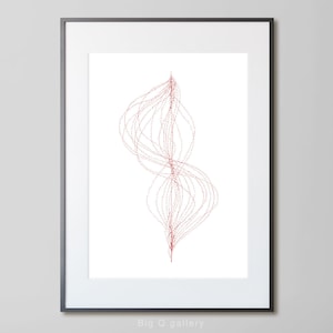 Abstract Red wave printable wall art Minimalist modern graphic art poster Digital print instant download