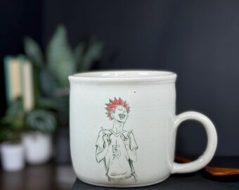 Volleyball Anime - Hand Thrown Porcelain Ceramic Mug - Pottery