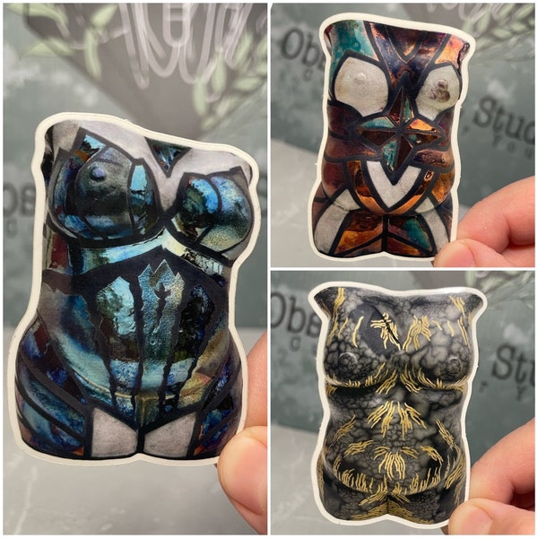 Raku Body Sculpture Waterproof Stickers, Full size, Vinyl