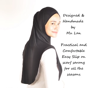 Mu Lan Designs: Cotton Slip-On Hijab Scarf - Extra Large Coverage