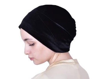 Mu Lan New Turban Versatile Style Creator Grip Velvet Bonnet Cap Beanie Easy slip on Vintage Style