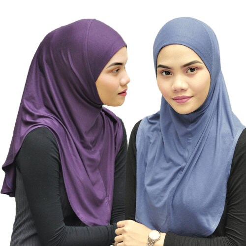 Silk Story Mu Lan Shaper Cotton Volumizer | Non-Slip Under Scarf, Hijab Bun, Chemo Cap | Free Size, Purple