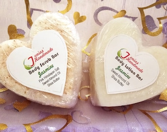 Lotion Bar and Body Scrub Gift Set, Zero Waste,  Package Free, Organic