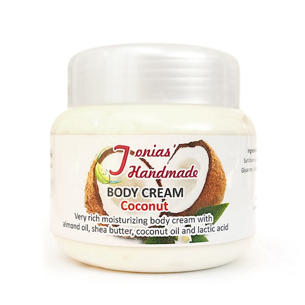 Coconut Body Cream, Organic Body Βutter, Whipped Shea butter, Hand and Body  Lotion