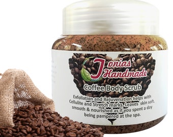 Organic Coffee Scrub with Cocoa and Sea Salt, Exfoliating Cellulite Body Peeling