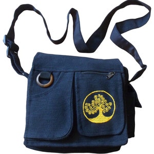Sac à bandoulière bohème hippie Tree of Life en toile de coton équitable