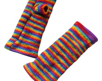 FAIR TRADE WOOL HIPPY BOHO SKATE SKI FINGERLESS GLOVES FAIR TRADE WOOL HIPPY BOHO SKATE SKI FINGERLESS GLOVES