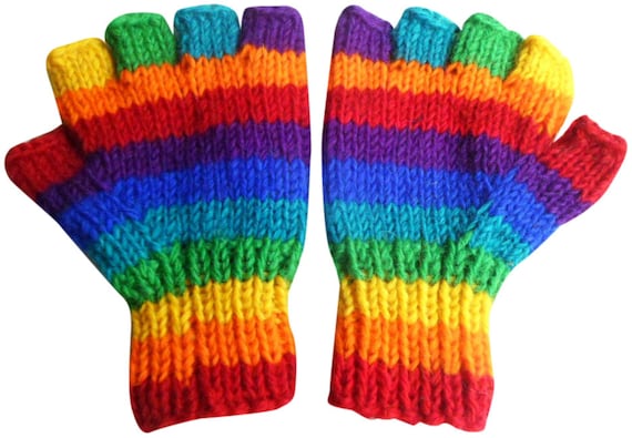 FAIR TRADE WOOL HIPPY BOHO SKATE SKI FINGERLESS GLOVES FAIR TRADE WOOL HIPPY BOHO SKATE SKI FINGERLESS GLOVES