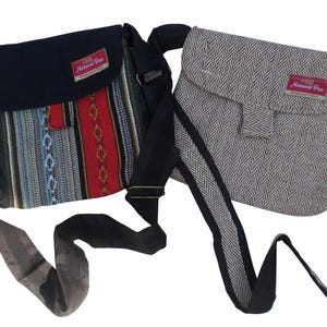 Petit sac bohème hippie de voyage en coton à bandoulière de voyage équitable