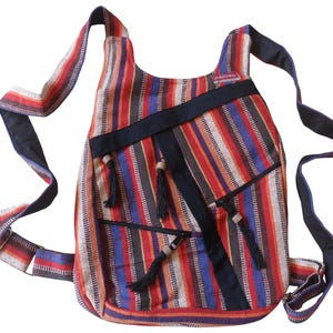 Fair Trade Nepalese Hippy Boho Festival Cotton Gheri Backpack Rucksack