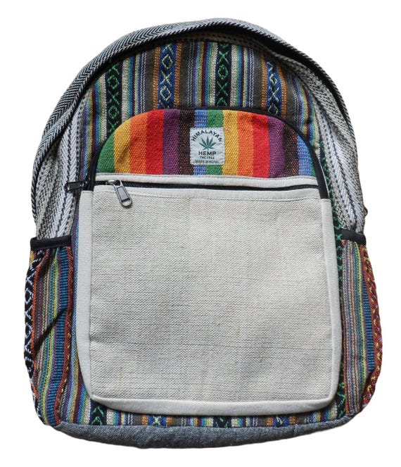 Fair Trade Backpack Fair Trade Cotton Print Canvas Hippy Boho Beach Travel  main image 3