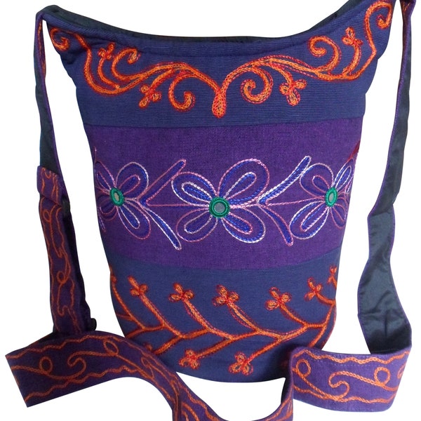 Fair Trade Padded Cotton Embroidered Hippy Boho Shoulder Shopping Bag