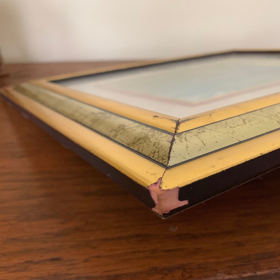 Vintage Foil Painting / E. La Nusa / Framed Oil Art Etsy