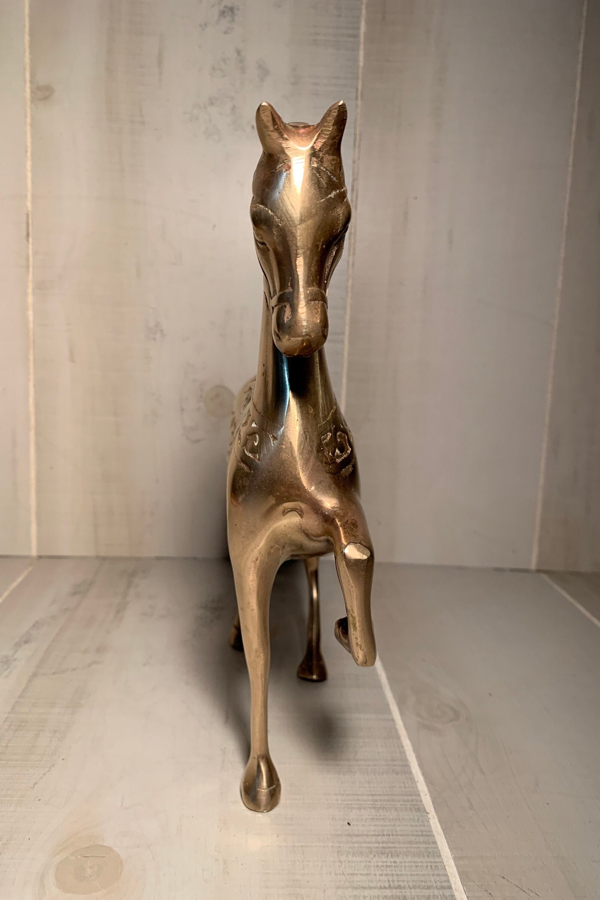 vintage brass horse statue