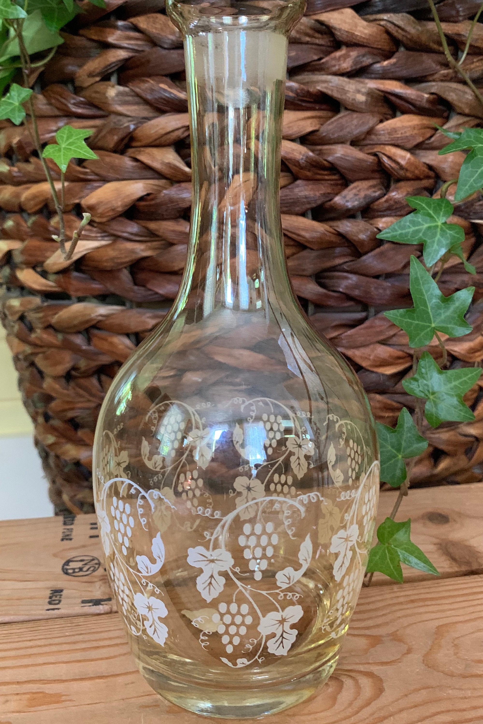 Vintage Cascading Wine Decanter Set / West Virginia Glass / Wine Carafe