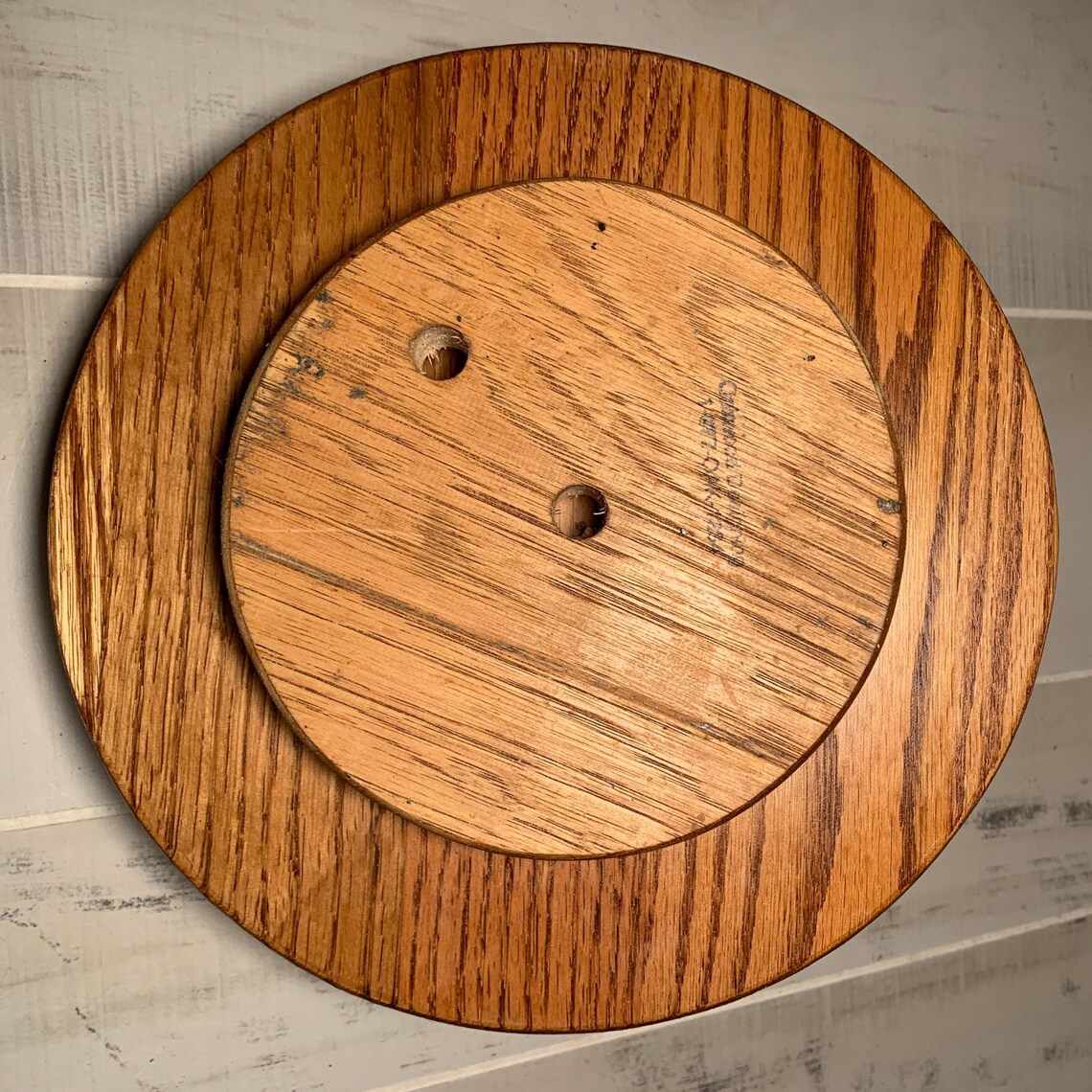 Vintage Oak Lazy Susan with Napkin Holder / Side Rails / Table Etsy