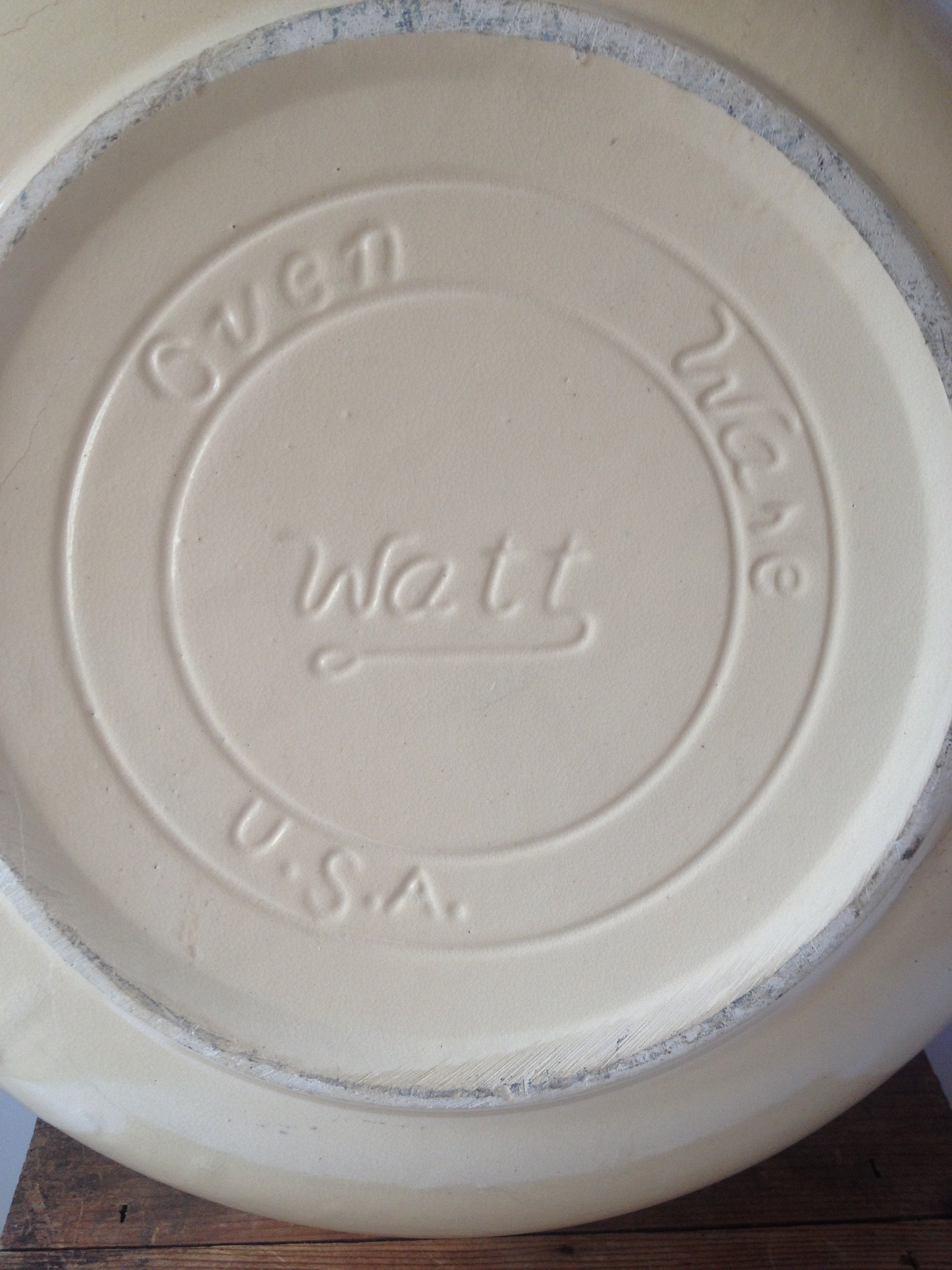 Vintage Watt Oven Ware Pottery Bowl / 15 Inch / Serving Bowl