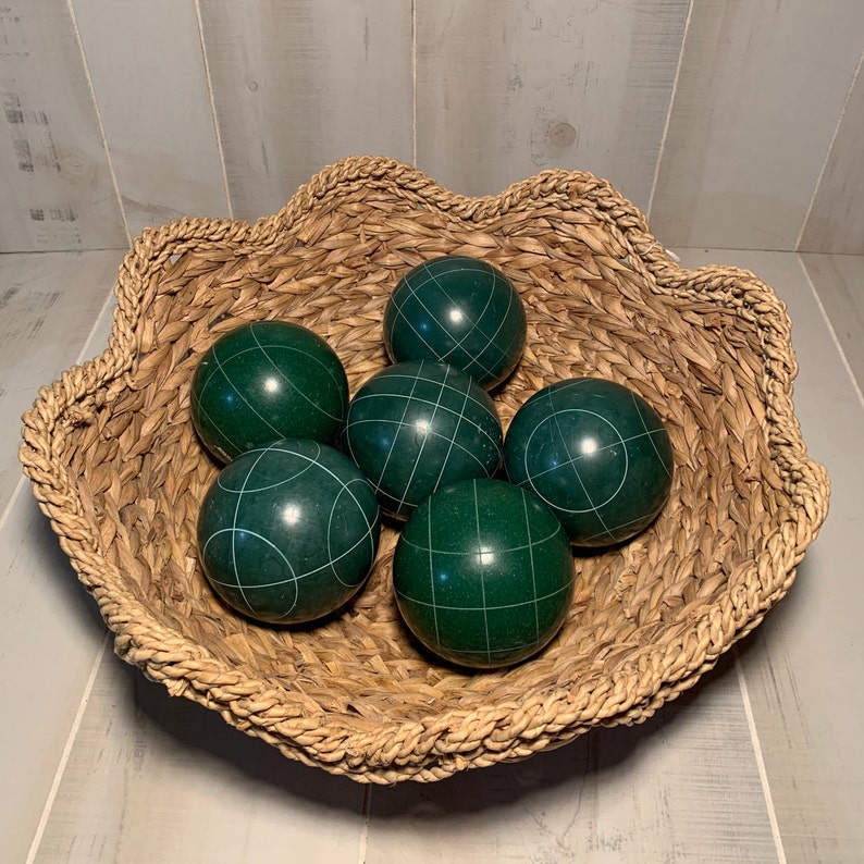 Vintage Bocce Balls / Red Bocce Balls / Green Bocce Balls / Brown Bocce