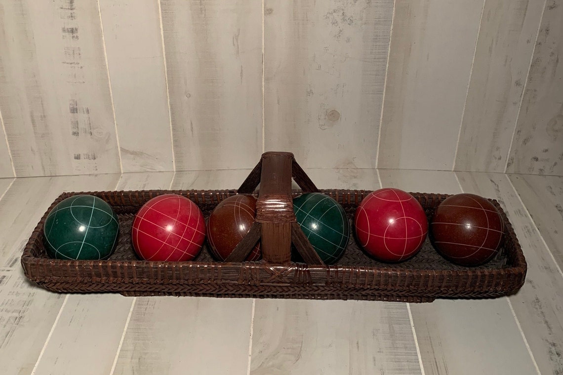 Vintage Bocce Balls / Red Bocce Balls / Green Bocce Balls / Etsy