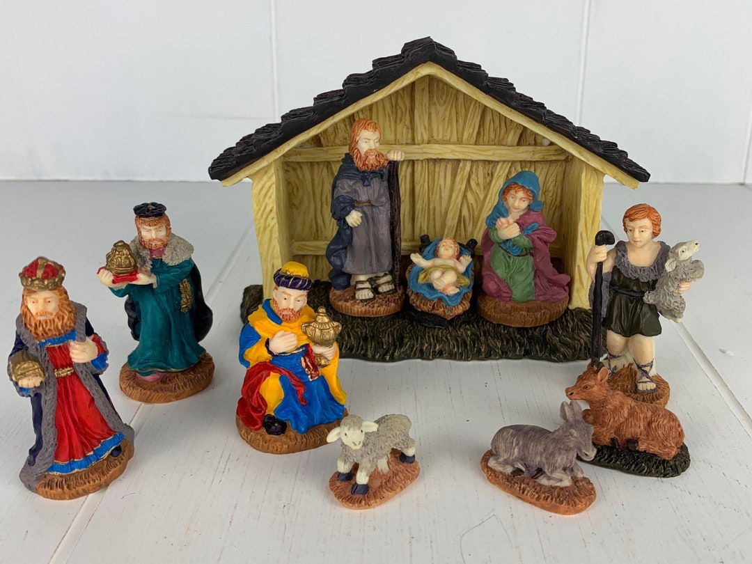 Vintage Lemax Nativity Set / Miniature Manger Scene / 11 Etsy