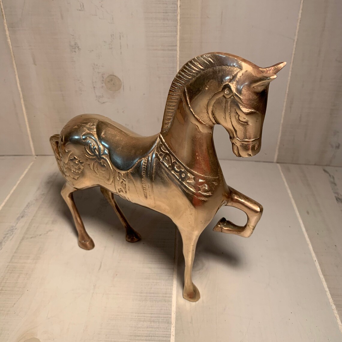 vintage brass horse statue