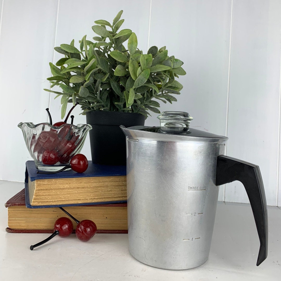 Vintage Mirro Aluminum Stovetop Coffee Percolator / Vintage Stove Top