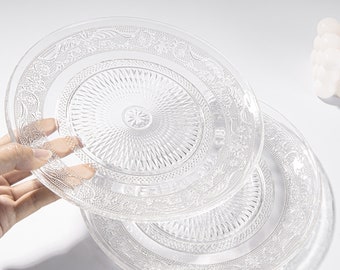 Eden & Willow Glass Tableware Transparent Dishes, Side Plates for Dessert, Fruits, Salad and Snacks (20cm, Set of 6)