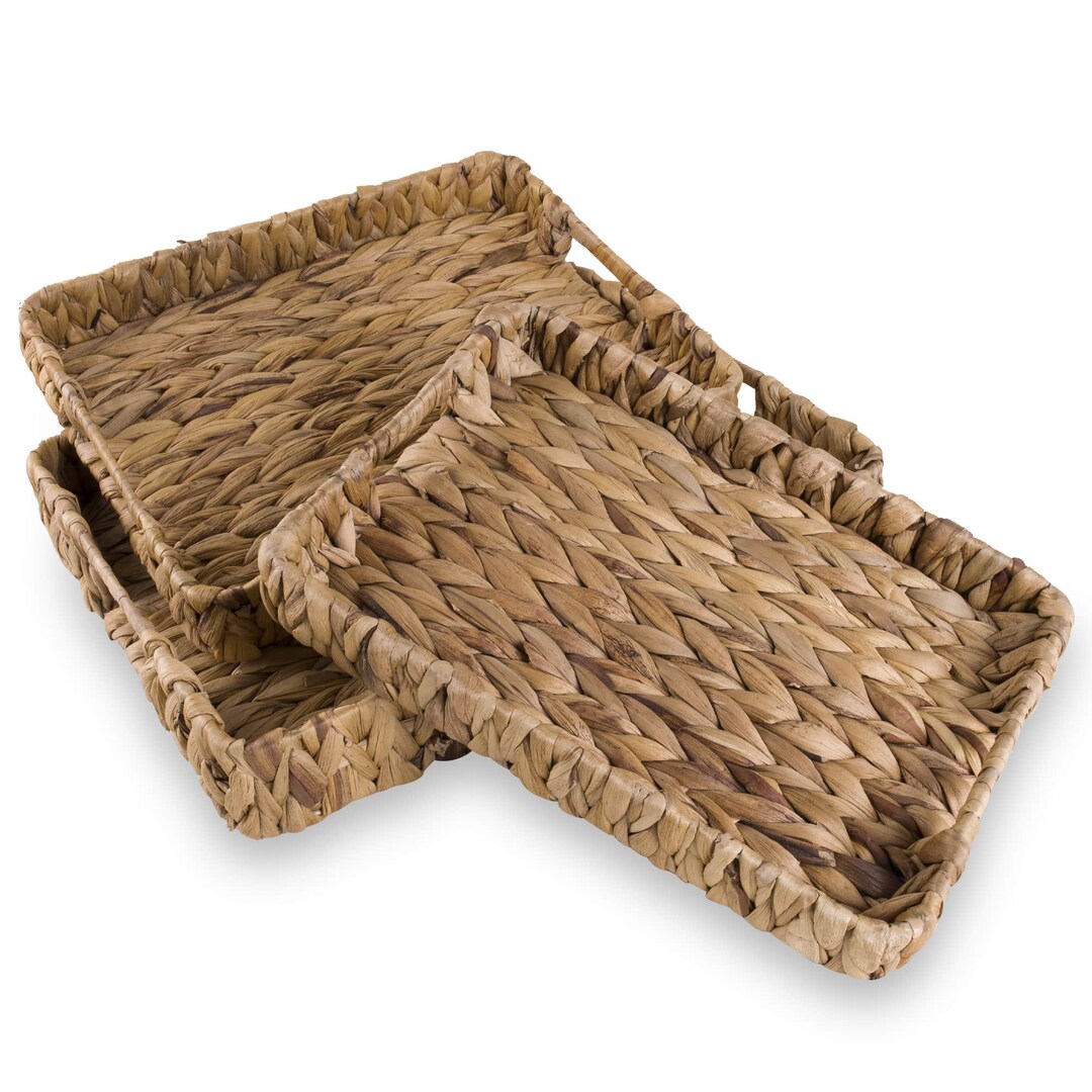 Rectangle Water Hyacinth Decorative Natural Hand-woven - Etsy