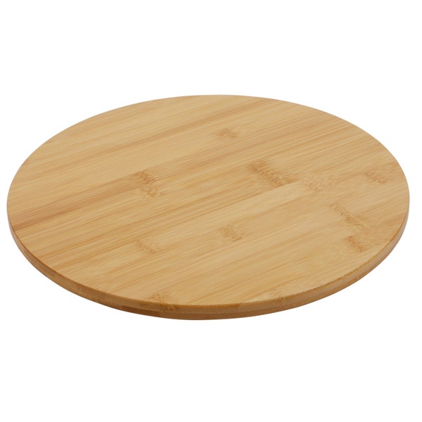 Rotating Bamboo Lazy Susan - Natural Wooden Turntable for Dining & Kitchen Organizer, 33cm